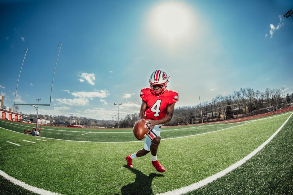 football player running